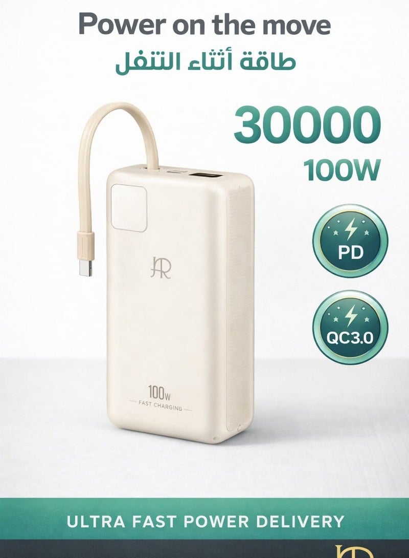 HR Power Bank 30000mAh 100W Super Fast Charging with Digital Display – Model HR-314 - Image 2